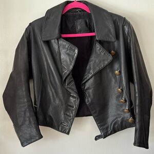 Women’s Real Leather Motorcycle Jacket M 🖤 heavy moto